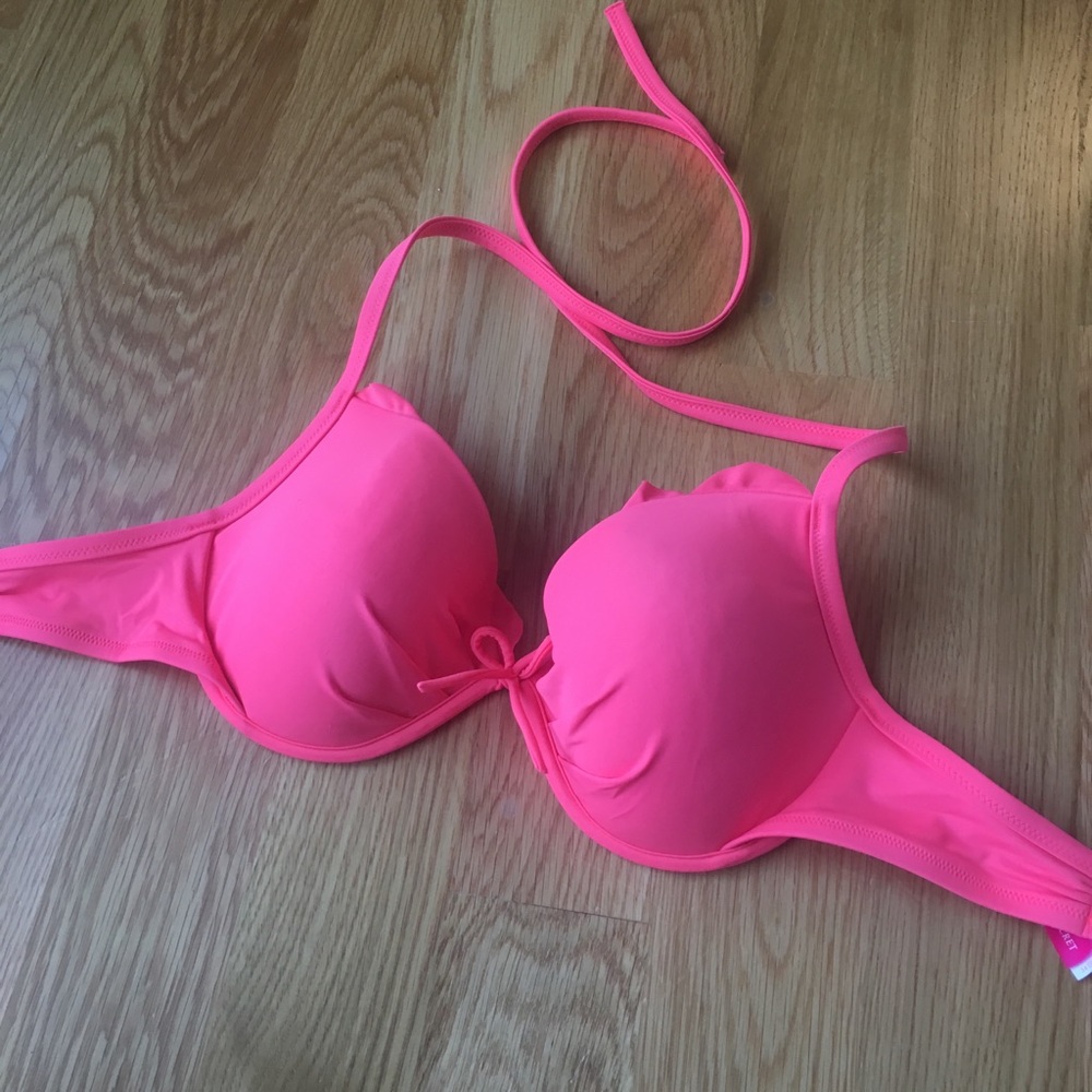 Victoria Secret peach push-up bikini top 34 DD